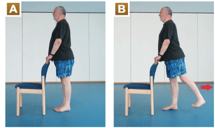 حرکت کشش ساق پا/نرمش برای تقویت عضلات پا در سالمندان